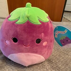 NWT SQUISHMALLOW PLUSH GLENA THE EGGPLANT